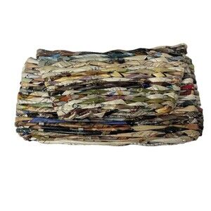 Magazine Rolled Weaved Fold Over Clutch Purse 8x5"